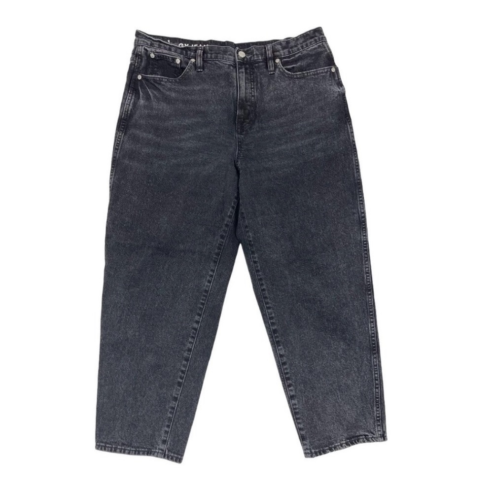 J Crew Jeans Womens 31 Black Faded Wash Peggy Fit High Waist Tapered Leg Denim